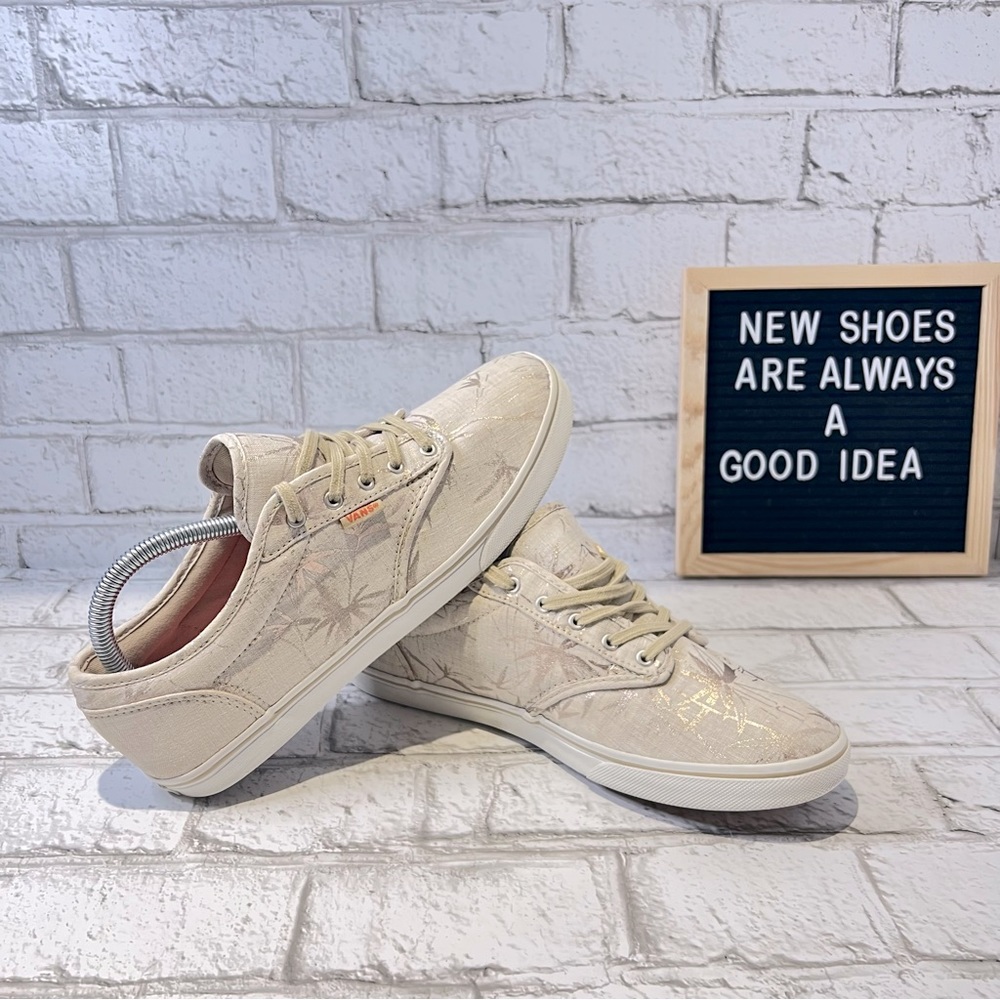 ⚜️Vans Gold Metallic Palm🌴Trees Women's Sneaker US 9